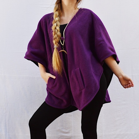 Sweaters - 🌈CLEAROUT Purple Cozy Fuzzy Poncho